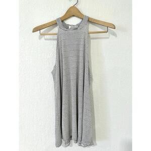 Hot Ginger Womens Tank Top Racerback Black and White Stripe Large